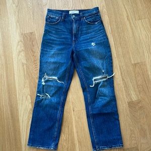 Abercrombie & Fitch Ankle Straight Ultra High Rose Jeans